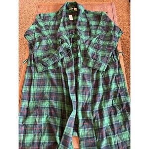LL Bean Light Flannel Robe Mens XXXL Scotch Plaid Pockets & Belt New With Tags
